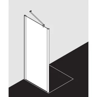 Kermi Pega Seitenwand PETWD07818VAK 78x185cm, silber hochglanz, ESG klar, auf Duschplatz