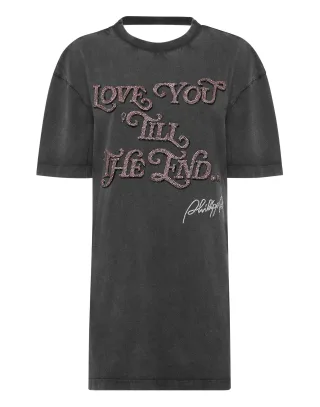 Open Back T-Shirt Dress Love Plein