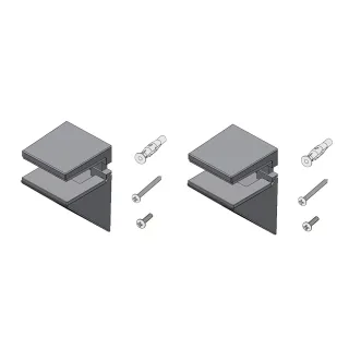 LAUFEN Wandbefestigung Frame 25 2 St. silbereloxiert H4905979000001
