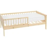 ML-DESIGN Jugendbett Bodenbett Juniorbett inkl. Lattenrost Einzelbett für Kinder Kinderbett, Junior-Bett mit Rausfallschutz & Matratze Bettrahmen aus MDF / Kiefer