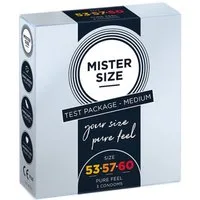 MISTER SIZE Kondome Anprobierpackung MEDIUM (53-57-60) 3 Größen zum Testen, Packung mit, 3 St., Maßkondome, vegan, extra dünn & extra fein, das passende Kondom in Ihrer Größe