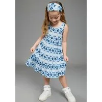 KangaROOS Kleid & Haarband Kangaroos 2tlg Set: Kleid+Haarband (Set, 2-tlg., 2) aus Jersey, bedruckte Optik, aus Viskosemischung
