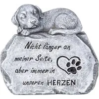 Mel-O-Design Gartenfigur Grabschmuck Gedenkfigur für Hunde, liebevolles Andenken für Hundefreunde