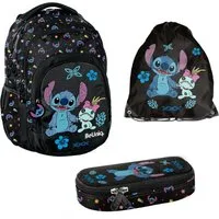 PASO Schulrucksack BeUniq Stitch Schulset: Rucksack, Federmäppchen, Tasche (3-tlg), Rucksack mit drei Fächern, Laptopfach und verstärkter Unterseite