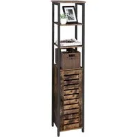 VASAGLE Hochschrank Standregal, mit 3 Ablagen und Schrank, Bücherregal