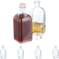 relaxdays Vorratsglas Flaschen zum Befüllen 6er Set 500 ml, Glas, (6er Set)