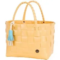 Handed By Einkaufskorb Handed By Shopper Paris Mini Golden Yellow mit Quaste in Soft Aqua Gre