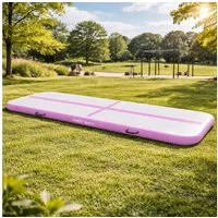 HAGO Sportmatte AirTrack Turnmatte Tumbling Gymnastikmatte Tumblingmatte aufblasbar (1-St), Rutschfest, aufblasbar, Tragegriffe