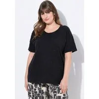 Ulla Popken T-Shirt T-Shirt 3D-Struktur Rundhals Halbarm. Biobaumwolle