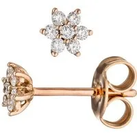 JOBO Paar Ohrstecker, 585 Roségold mit 14 Diamanten