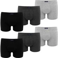 BRUBAKER Boxershorts 6er Pack Retro Unterhosen aus Baumwolle - Herren Unterwäsche (Set, 6-St., Schwarz, Anthrazit und Grau) Klassische Boxer für Männer