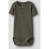 Name It Kurzarmbody NBMKAB SS BODY NOOS Baumwollmischung, Kurzarm, Knopf-Details