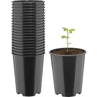 Garronda Blumentopf rund Kunststoff mit Drainagelöchern für Garten GD-0204 (20 St., 20er Set)