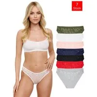 Tazzio Bikinislip 7er-Pack Damen Bikini Slip Unterhose F911 (Packung, 7-St., 7er-Pack) zeitlose und moderne Slips