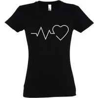 Youth Designz T-Shirt Heartbeat Fahrradkette Damen Shirt mit trendigem Frontprint