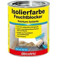 decotric® Isoliergrundierung Isolierfarbe Feuchtblocker Schutz vor Feuchtigkeit zementhaltig, 750 ml, Weiß deckend