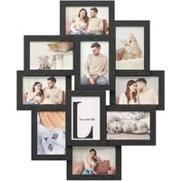 SONGMICS Bilderrahmen-Set Fotorahmen Familie, für 10 Fotos je 10 x 15 cm, für 10 Bilder, aus MDF-Platten, Montage erforderlich