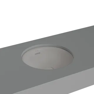 VitrA New Metropole Unterbauwaschtisch rund 40 cm mit Überlaufschlitz Steingrau Matt,7532B476-7215 7532B476-7215