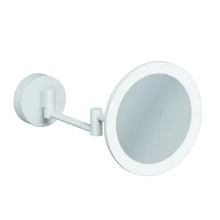 Kludi VELA R LED-Kosmetikspiegel 5899553W Vergrößerung 3-fach, Wandmontage, weiß matt