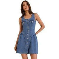 LIPSY Jeanskleid Lipsy Denim-Minikleid mit Trägern und Korsett (1-tlg)