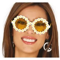 Fiestas Guirca Kostüm, Hippie Blumenbrille Gänseblümchen 60s Sommer Retro Party Style Vinta