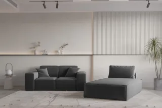 LAGERDEAL Sofa Set 2-teilig Sezlong und Sofa 2-Sitzer CELES PREMIUM Stoff Ope...