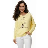 Rehoboth Moda V-Ausschnitt-Pullover Feinstrick Damen Pullover mit Comic Print Patch