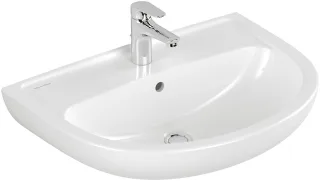 Villeroy & Boch Waschbecken Newo 650x484mm Oval, 1 Hahnloch mit Überlauf Weiss Alpin 4A916501