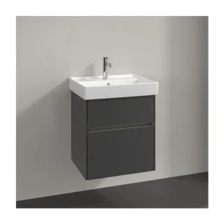 Villeroy und Boch Collaro Waschtischunterschrank C007B0VR 51x54,6x41,4cm, Waschbecken mittig, LED-Beleuchtung, graphite