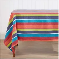 Homescapes Tischdecke Bunte Tischdecke gestreift – 137 x 137 cm, 100% Baumwolle (1-tlg)