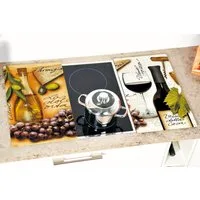 KESPER® Schneide- und Abdeckplatte Herdabdeckplatte, Motiv: Italien, ESG-Sicherheitsglas, (Set, 2 tlg), zum Schneiden und Abdecken
