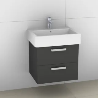 Artiqua 411 Waschtischunterschrank für Vero 045460 Anthrazit Hochglanz, 411-WU2L-D18-7015-51 411-WU2L-D18-7015-51
