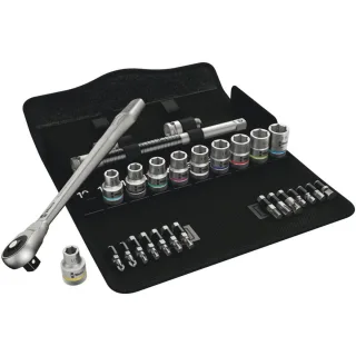 Wera 8100 SC 7 Zyklop Metal-Knarrensatz, Durchsteckvierkant, 1/2"-Antrieb, metrisch, 28-teilig - 05004077001