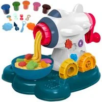 KRUZZEL Knete Pasta Master: Flugzeugmaschine mit Entsafter, 5 Kunststoffpasten uvm. (Pasta Knetmasse-Set, Pasta Knetmasse set), Kreativer Spielspaß mit umfangreichem Zubehör verschiedenen Farben.