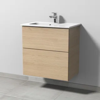Sanipa 3way Waschtischunterbau zu Duravit ME by Starck Waschtisch mit 2 Auszügen, Eiche-Nordic SM72248