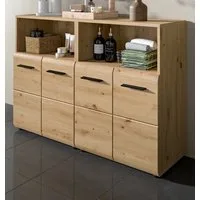 Inn.Furn Badkommode Cover (Spar-Set, 2x Kommode in Eiche Artisan, 120 x 80 cm), einzeln oder als Doppelkommode