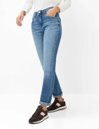 Brax Damen Five-Pocket-Hose Style MARY USED LIGHT BLUE, denim hellblau, Gr. 46K
