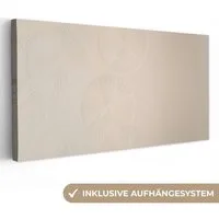 OneMillionCanvasses® Leinwandbild Panorama Japandi - Beige - Modern, Fotodruck (1 St), Wandbild, Deko Schlafzimmer Wohnzimmer Flur 40x20 cm