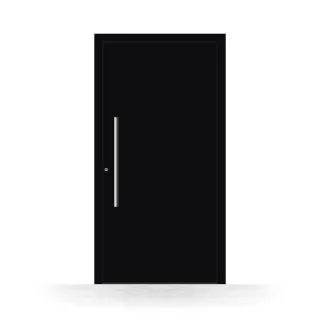 Haustür Schwarz RAL 9005, Aluminium, Schüco-Profil, 700 x 1700 mm, DIN links nach innen öffnend, Modell Berlin, individuell konfigurierbar