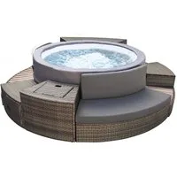 NetSpa Whirlpool NetSpa Vita Premium Whirlpool halbstarr rund für 6 Personen Ø 184 x