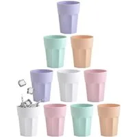 Engelland Becher Kunststoffbecher in modernen Pastellfarben, 250 ml, Mehrweg, 10-tlg., Kunststoff, spülmaschinengeeignet, bruchfest, wiederverwendbar, 250 ml, 0,25 Liter