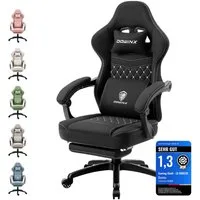 Dowinx Gaming-Stuhl Stoff mit Taschenfederkissen, Gaming Sessel mit Fußstütze, Ergonomischer Bürostuhl