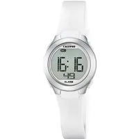 Calypso Quarzuhr Digital Crush Damenuhr K5677-1 Weiss Kunststoffband 27,5 mm