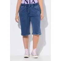 Ulla Popken Jeansshorts Jersey-Shorts Rose weites Bein Elastikbund
