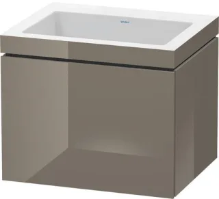 Duravit L-Cube c-bonded Set wandhängend Flanell Grau Hochglanz 600x480x500 mm - LC6916N8989 LC6916N8989