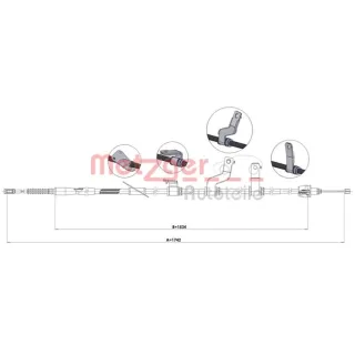 Metzger Handbremsseil hinten links Kia Ceed Pro 17.6075