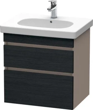 Duravit DuraStyle Waschtischunterbau wandhängend Eiche Schwarz & Basalt Matt 600x453x610 mm - DS6483 DS648301643