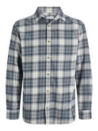 JACK&JONES - JJJOSHUA CHECK SHIRT LS JNR stormy weather - Gr. - 176