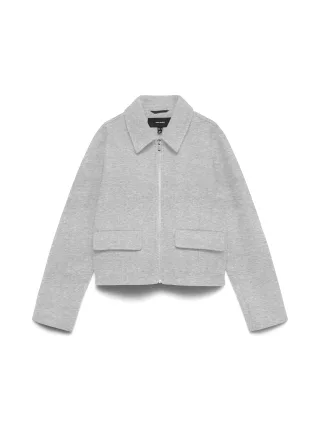VERO MODA - VMFORTUNEADELYN SHORT JACKET Light Grey Melange - Gr. - S