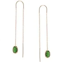 Golders Paar Ohrhänger Kettenohrringe aus 585 Rotgold mit Zirkonia (2-tlg., in verschiedenen Farben rot, blau, grün und lila), perfektes Goldschmuck für Damen